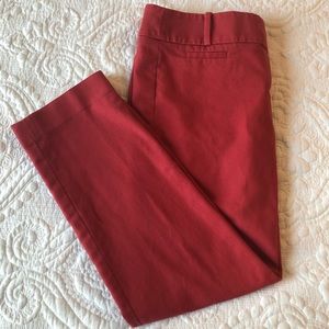 Loft red pants - hook and button closure - size 4
